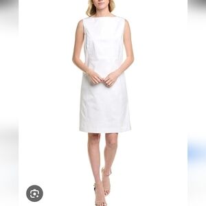 Lafayette 148 Elegant White sheath Sleeveless Dress Size 4 NWT